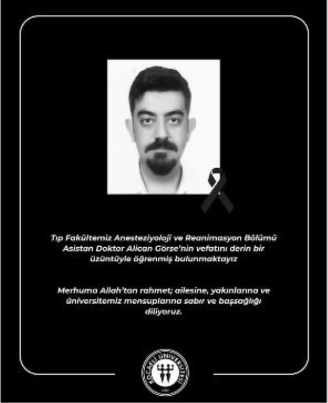Doktor Alican Görse hayatını kaybetti: Kocaeli Üniversitesi’nde yas!