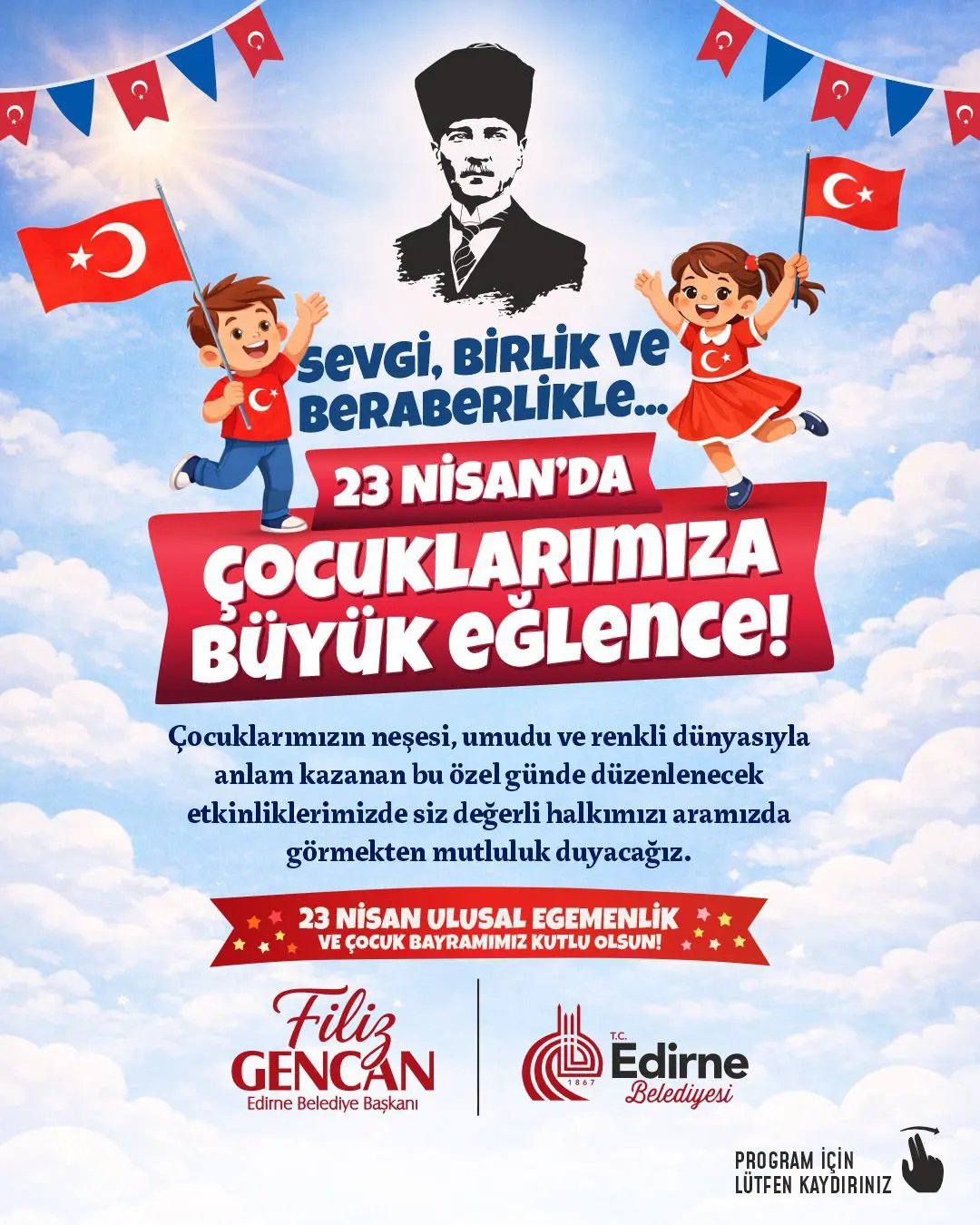 Edirne Belediyesi’nden 3 günlük 23 Nisan kutlaması