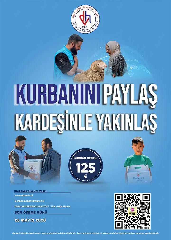 Hollanda Diyanet Vakfı 2026 vekâletle kurban bedelini açıkladı