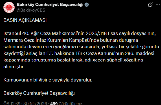 İBB davasında duruşma sırasında bir gözaltı daha