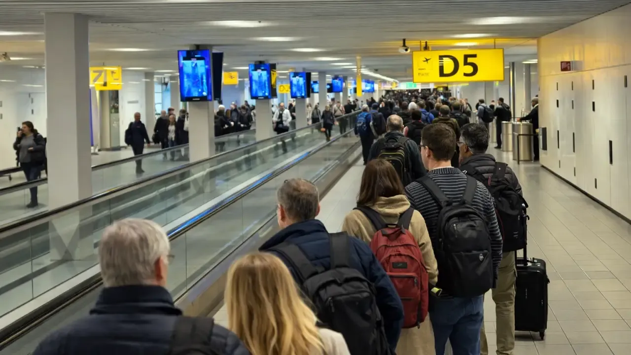 Schiphol’de yeni dijital sınır kontrolü nedeniyle uzun kuyruklar oluştu