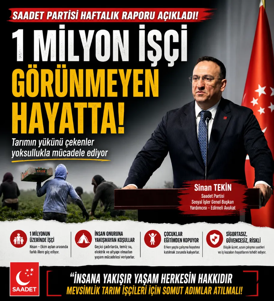 “1 MİLYON İŞÇİ GÖRÜNMEYEN HAYATTA: TARIMIN YÜKÜNÜ ÇEKENLER YOKSULLUKLA MÜCADELE EDİYOR ”