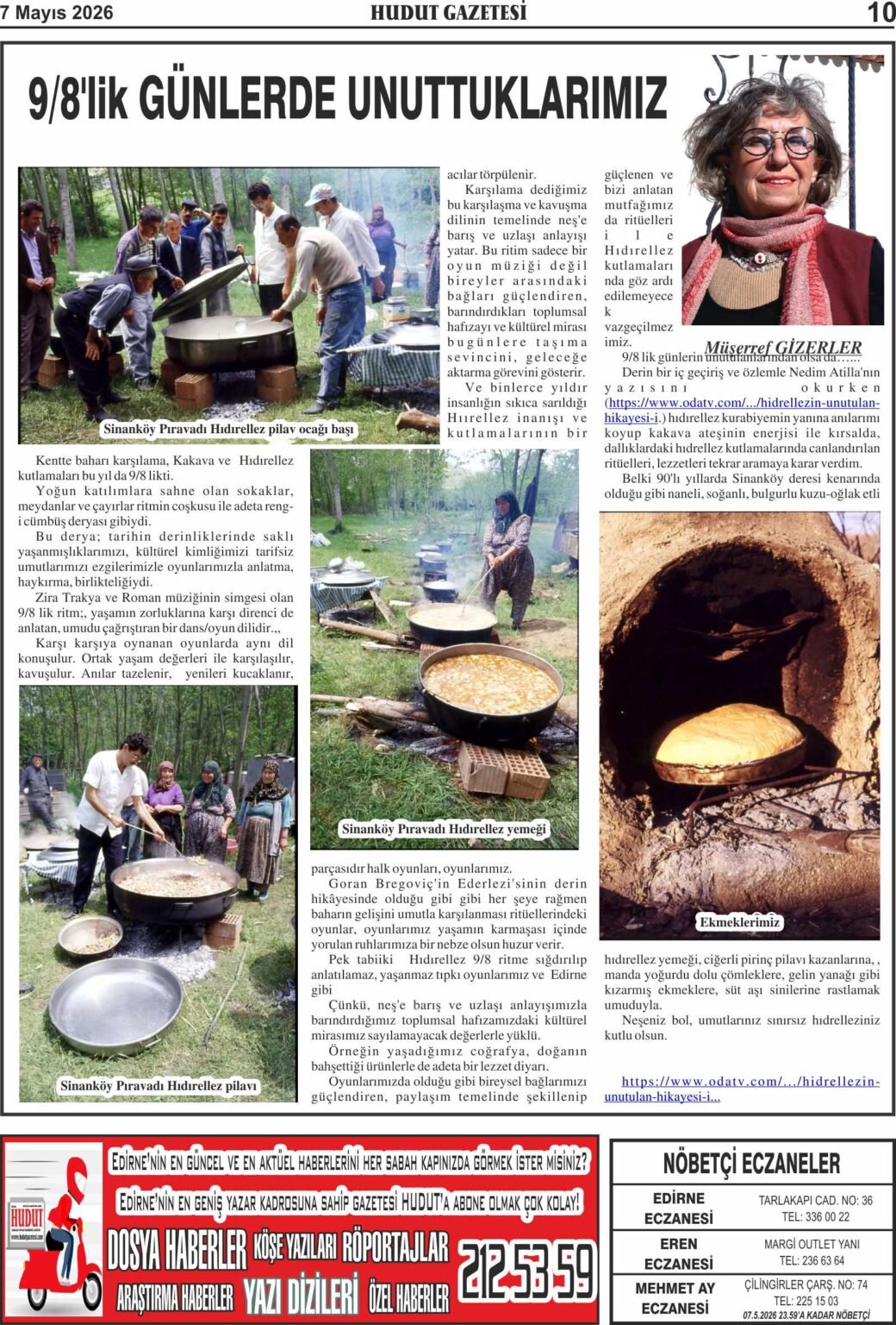 7 Mayıs 2026 Perşembe Hudut Gazetesi