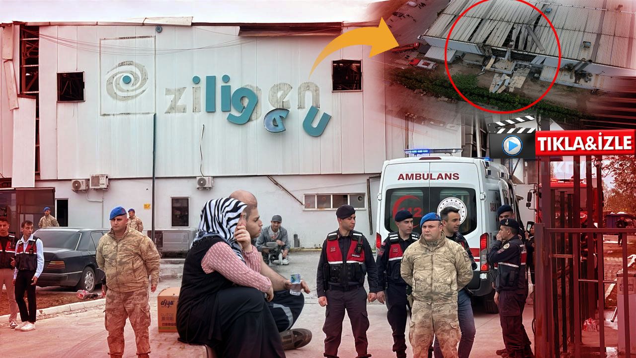 Hendek'te patlayan fabrika havadan böyle görüntülendi
