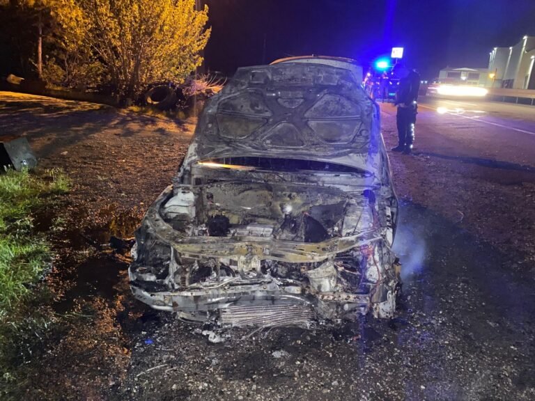 Otomobil yandı, sürücüsü kaçtı!