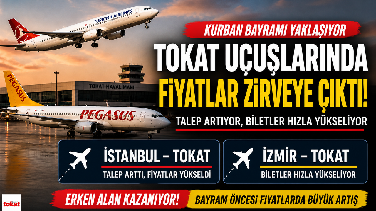 Tokat-İzmir-İstanbul Hattında Uçak Bilet fiyatları 7 bin TL sınırına dayandı