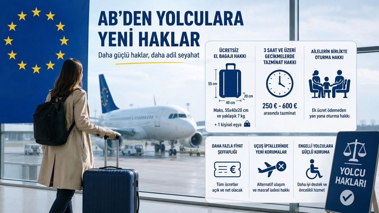 AB'den uçak yolcularına ücretsiz el bagajı ve gecikme tazminatı hakkı