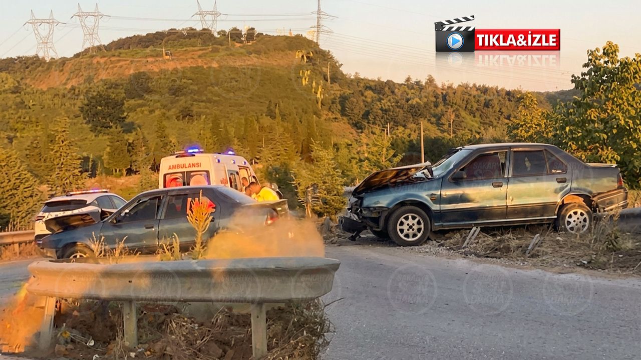 Adapazarı'nda korkutan kaza! Aracın önü dağıldı