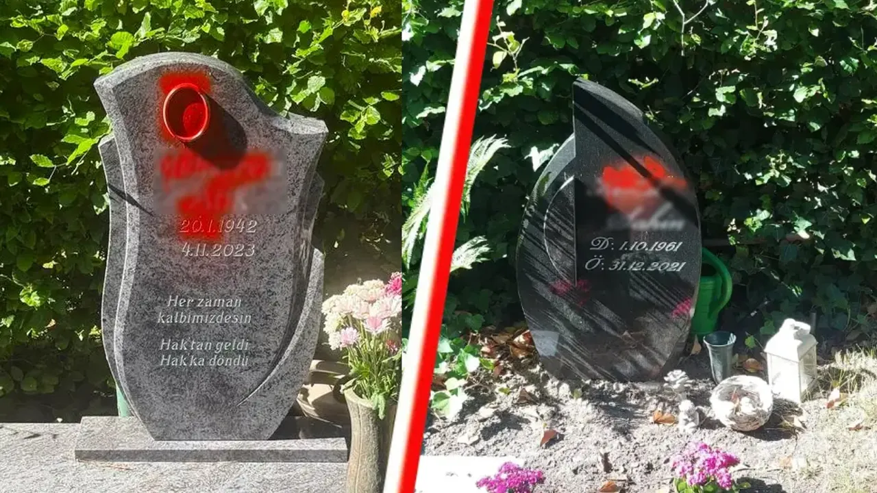 Almanya'da Alevilere ait mezarlara kırmızı boyayla saldırı