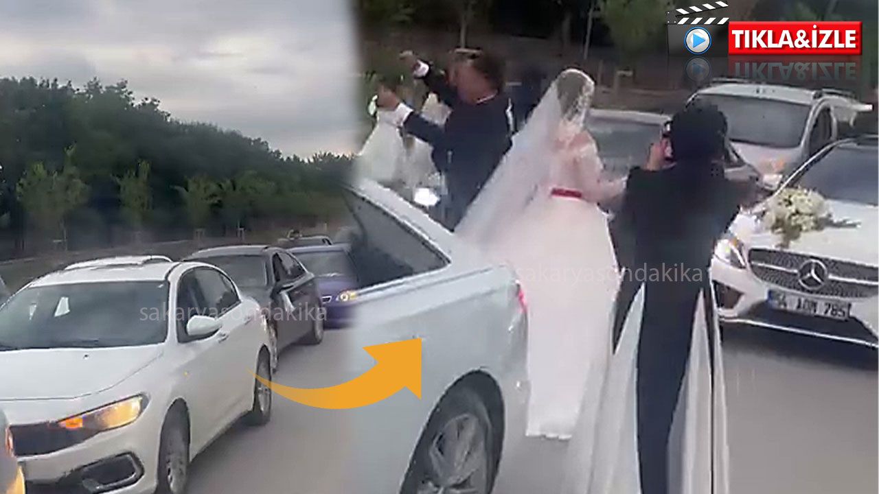 Serdivan'da düğün konvoyu terörü! Onlar yol ortasında eğlendi, sürücüler çile çekti
