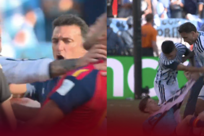 Maç bitti ortalık karıştı! İspanyol futbolculara saldırdı