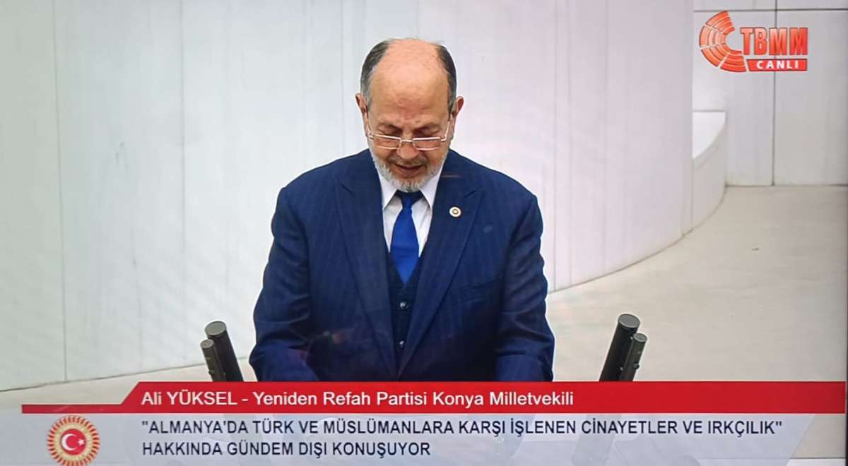 YRP Konya Milletvekili Yüksel Almanya’daki ırkçlığı gündeme getirdi YRP Konya Milletvekili Yüksel Almanya’daki ırkçlığı gündeme getirdi